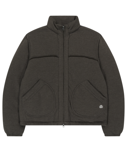 COZY SWEAT DOWN JACKET MELANGE BROWN