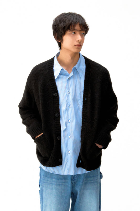 Hairy Alpaca V Neck Cardigan / 3 Color