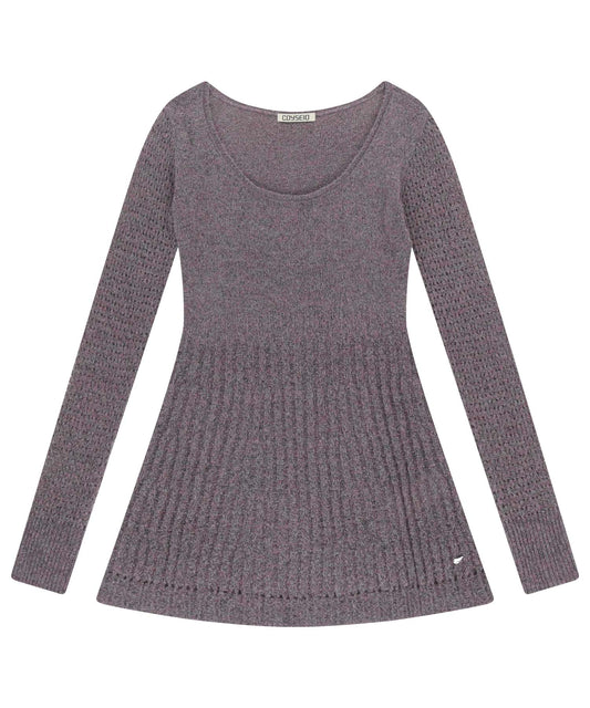 SOFT BELL KNIT PURPLE GREY